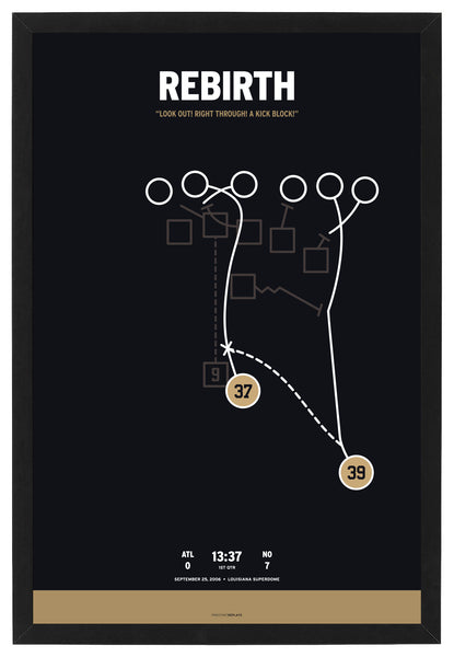 Saints Steve Gleason Rebirth Punt Block Framed Print