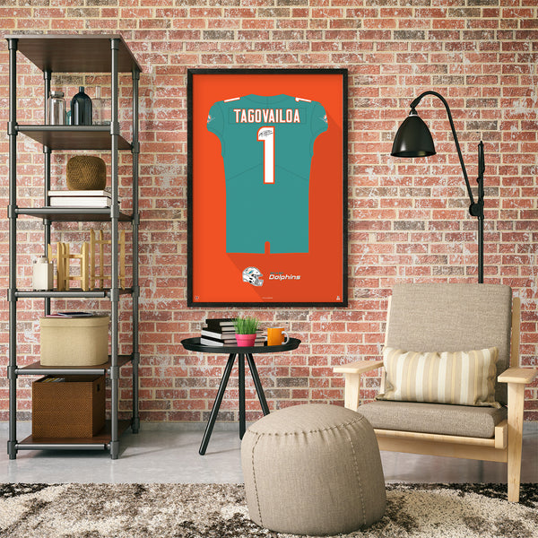 Sérigraphie Miami Dolphins Tua Tagovailoa – Édition Limitée, 18x24, Encadrable, Neuve