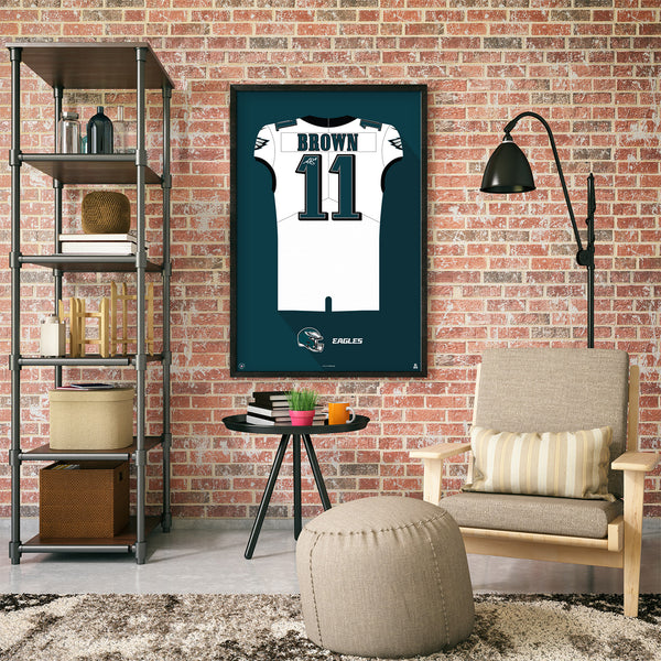 Philadelphia Eagles A.J. Brown Autographed Jersey Framed Print
