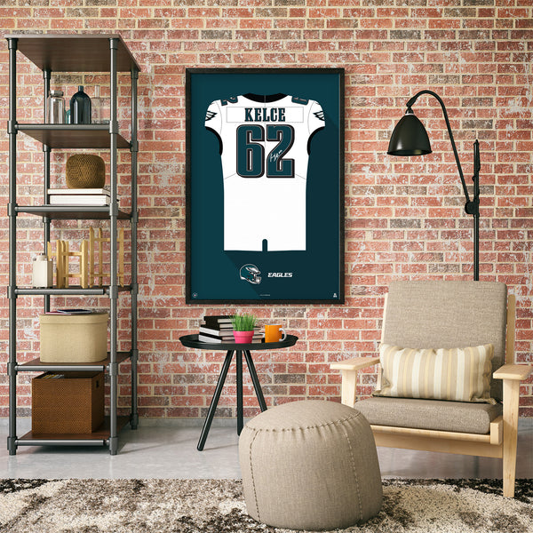Philadelphia Eagles Jason Kelce Autographed Jersey Framed Print