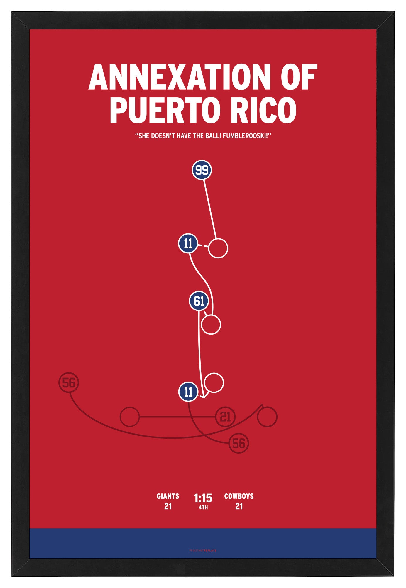 Annexation of Puerto Rico from Little Giants Movie Framed Print