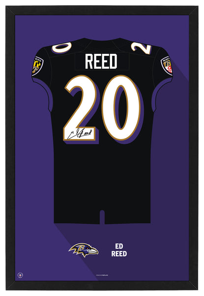 Baltimore Ravens Ed Reed Jersey Framed Print