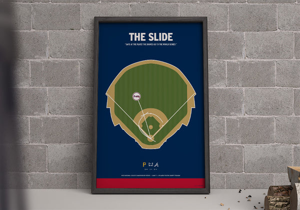 Braves Sid Bream Slide Poster