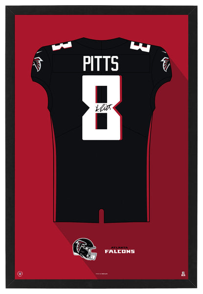 Atlanta Falcons Kyle Pitts Autographed Jersey Framed Print