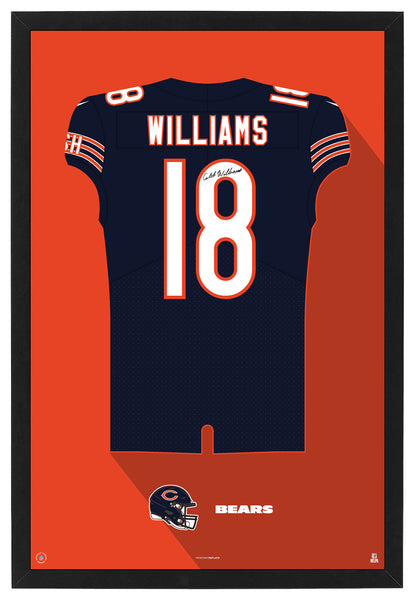 Chicago Bears Caleb Williams Autographed Jersey Framed Print