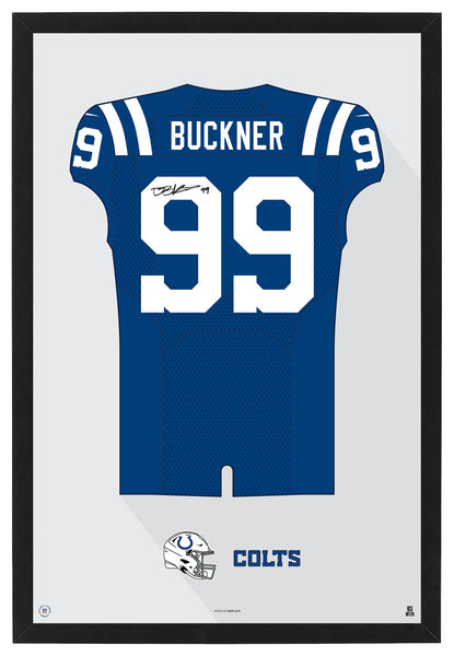 Indianapolis Colts DeForest Buckner Autographed Jersey Framed Print