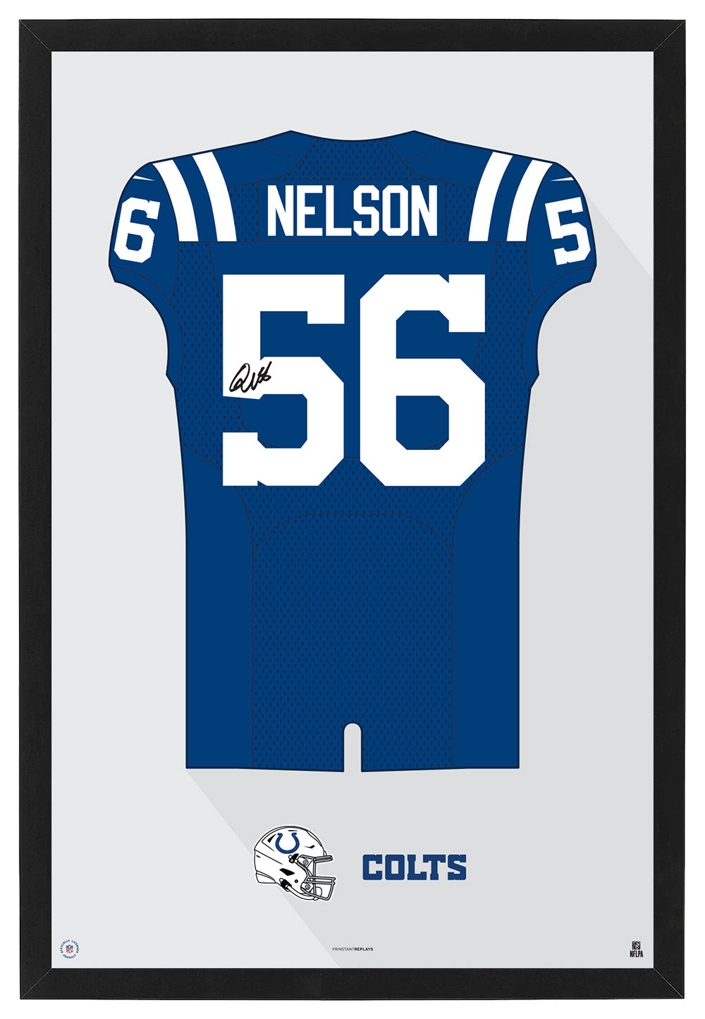 Indianapolis Colts Quinten Nelson Autographed Jersey Framed Print