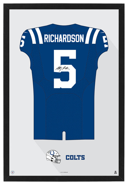 Indianapolis Colts Anthony Richardson Autographed Jersey Framed Print