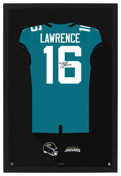 Jacksonville Jaguars Trevor Lawrence Autographed Jersey Framed Print