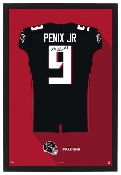 Atlanta Falcons Michael Penix Jr. Autographed Jersey Framed Print