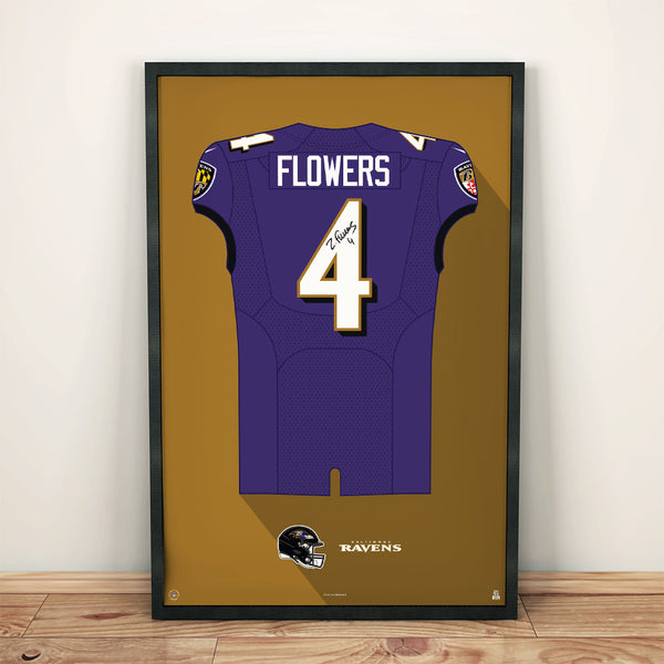 Baltimore Ravens Zay Flowers Autographed Jersey Framed Print baltimore-ravens-zay-flowers-autographed-jersey-framed-print