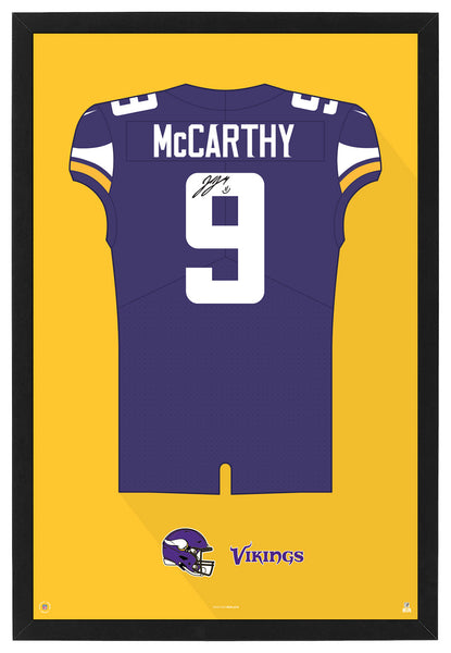Minnesota Vikings JJ McCarthy Autographed Jersey Framed Print