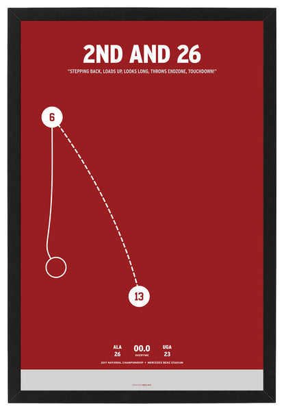 Alabama Tua Tagovailoa 2nd and 26 2017 Framed Print