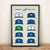 Dodgers History of Ball Caps Poster
