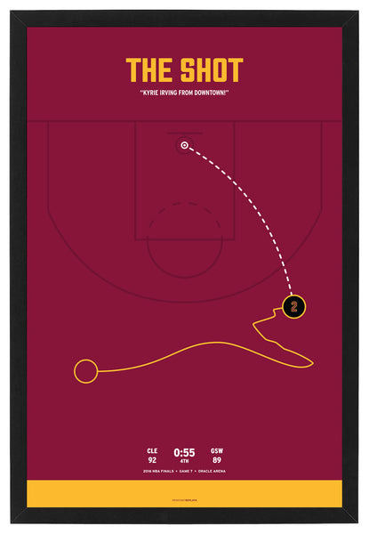 Cavs Kyrie Irving The Shot Framed Print