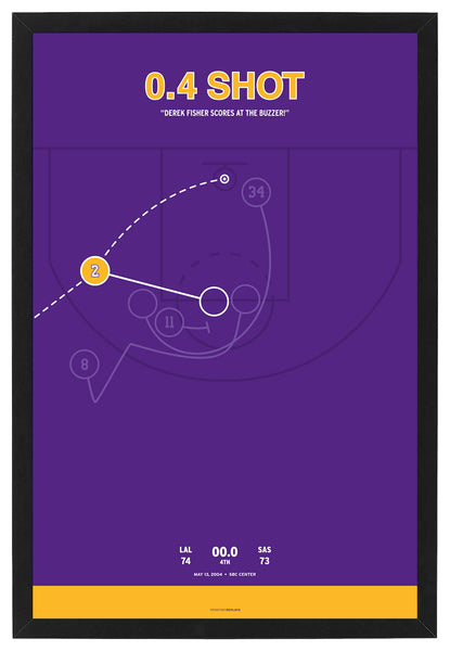 Lakers Derek Fisher's 0.4 Shot Framed Print