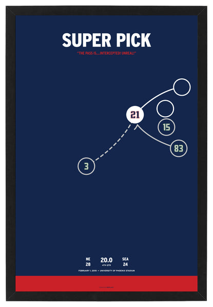 Malcolm Butler's Goal Line Pick in Super Bowl XLIX Framed Print