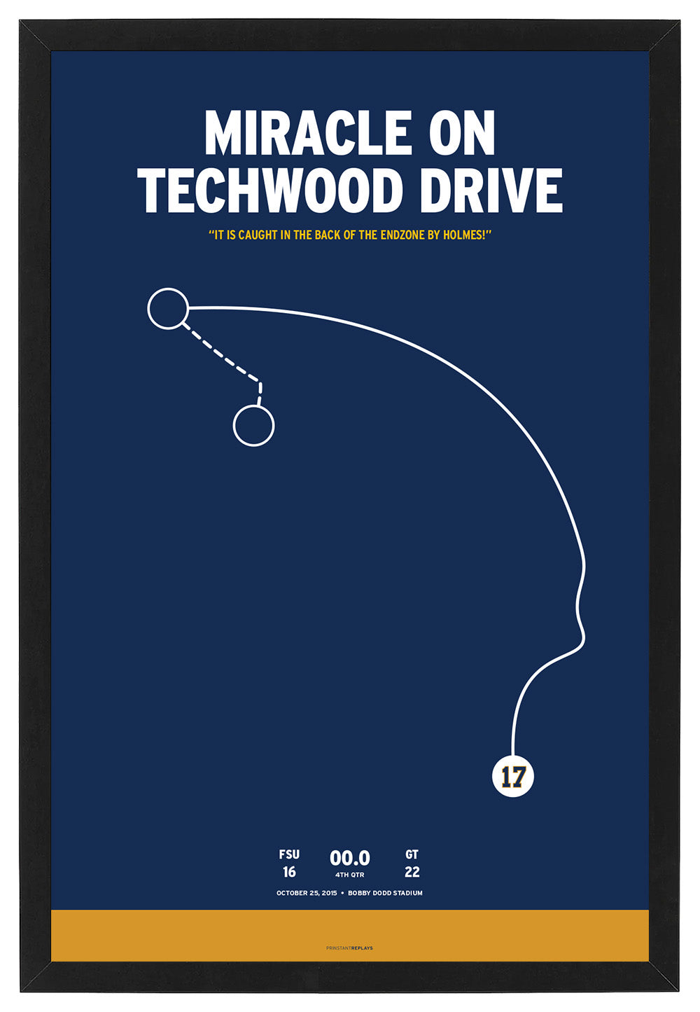 Georgia Tech Miracle on Techwood Drive Framed Print