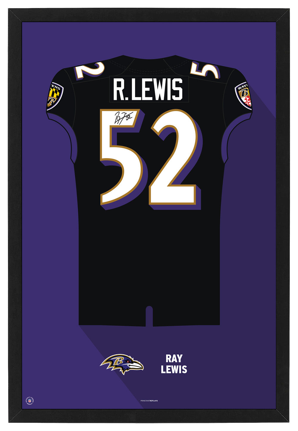 Baltimore Ravens Ray Lewis Jersey Framed Print Prinstant Replays