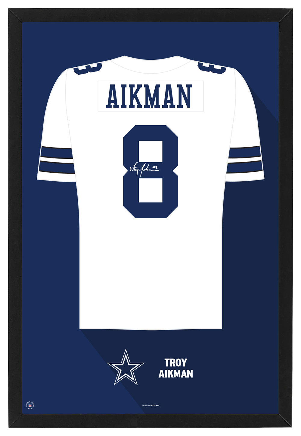 Dallas Cowboys Troy Aikman Jersey Framed Print