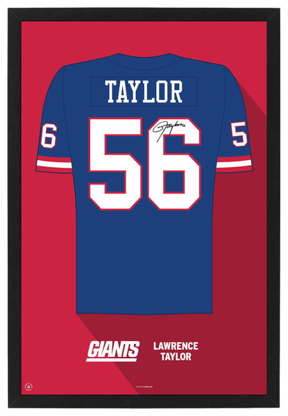New York Giants Lawrence Taylor Jersey Framed Print