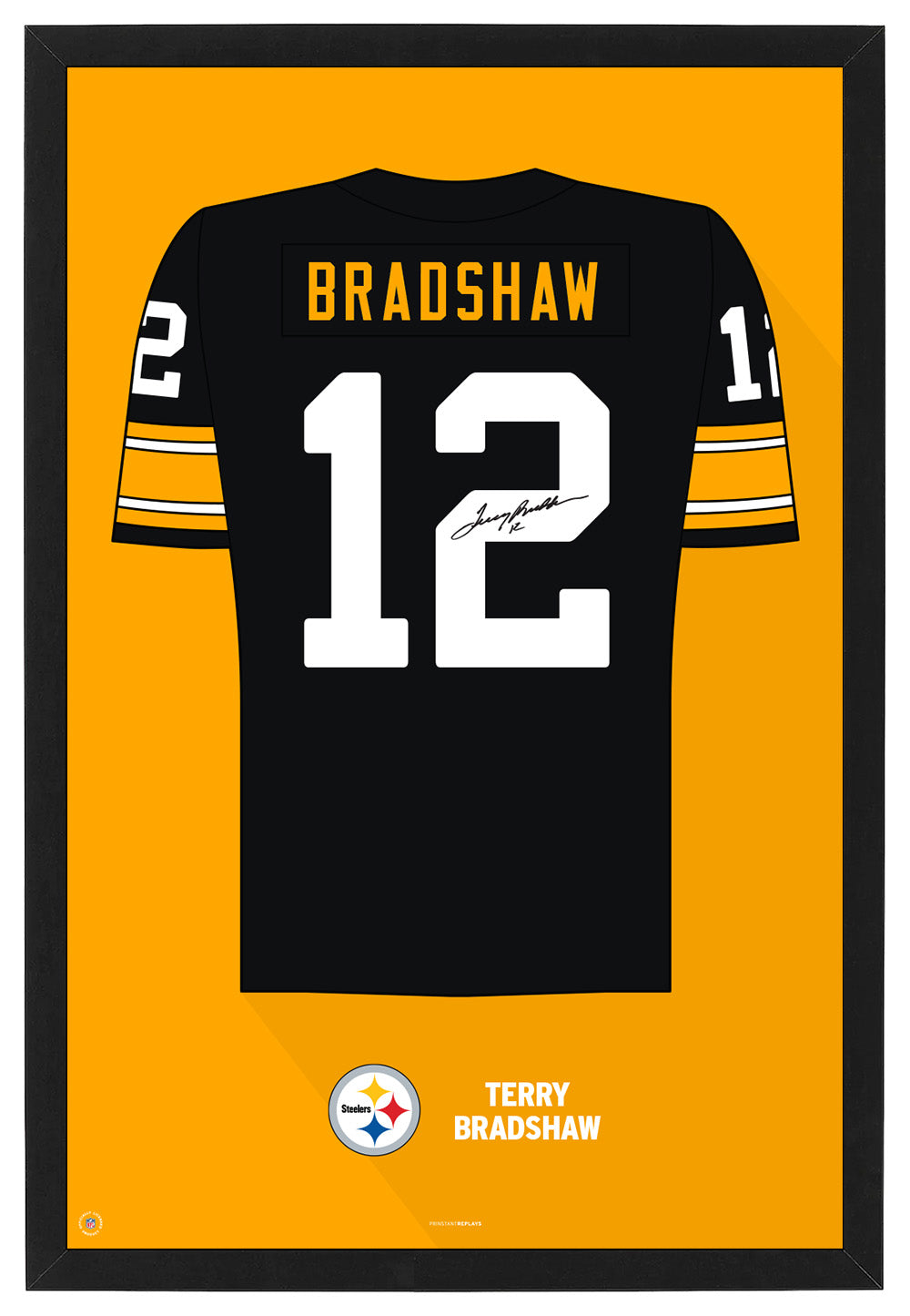 Pittsburgh Steelers Terry Bradshaw Jersey Framed Print Prinstant