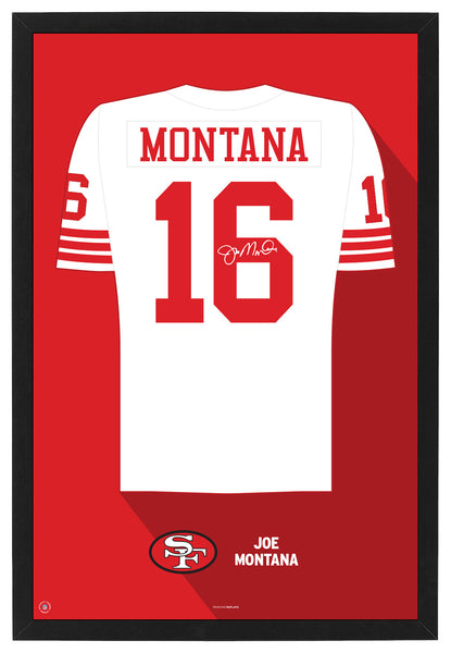 San Francisco 49ers Joe Montana Jersey Framed Print