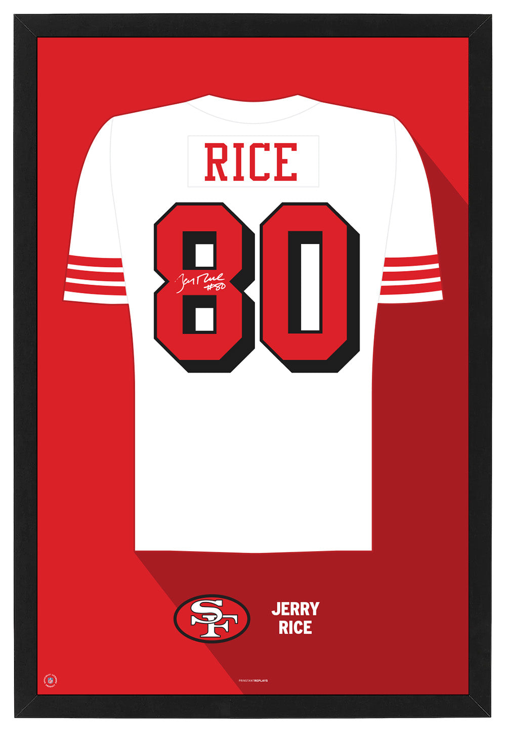 San Francisco 49ers Jerry Rice Jersey Framed Print
