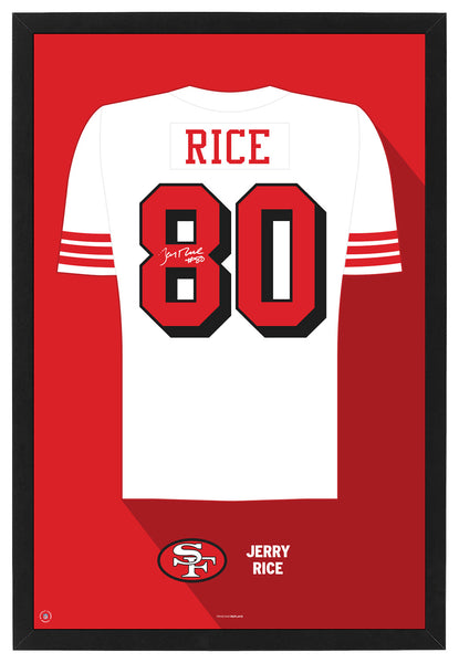 San Francisco 49ers Jerry Rice Jersey Framed Print