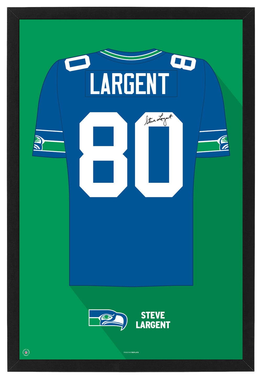 Seattle Seahawks Steve Largent Jersey Framed Print