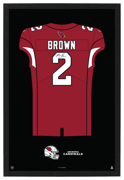 Arizona Cardinals Marquis Brown Autographed Jersey Framed Print