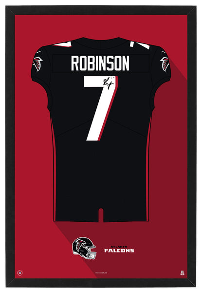 Atlanta Falcons Bijan Robinson Autographed Jersey Framed Print