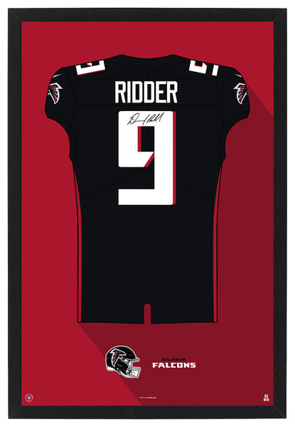 Atlanta Falcons Desmond Ridder Autographed Jersey Framed Print