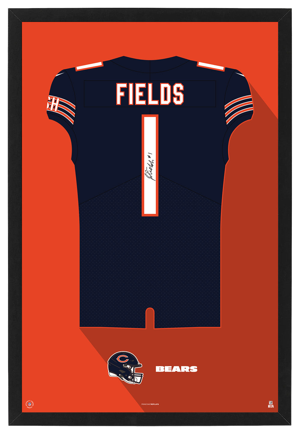 Justin Fields Jersey Number Bears 2021-24 Chicago Bears Fields #1