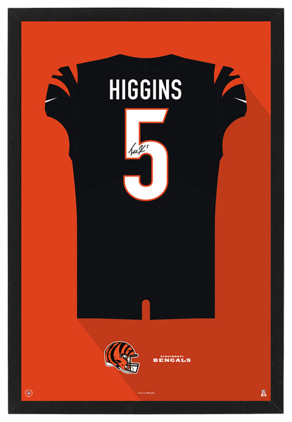 Cincinnati Bengals Tee Higgins Autographed Jersey Framed Print