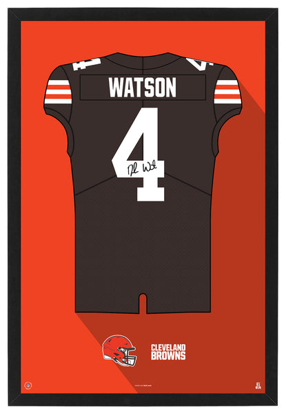 Cleveland Browns Deshaun Watson Autographed Jersey Framed Print