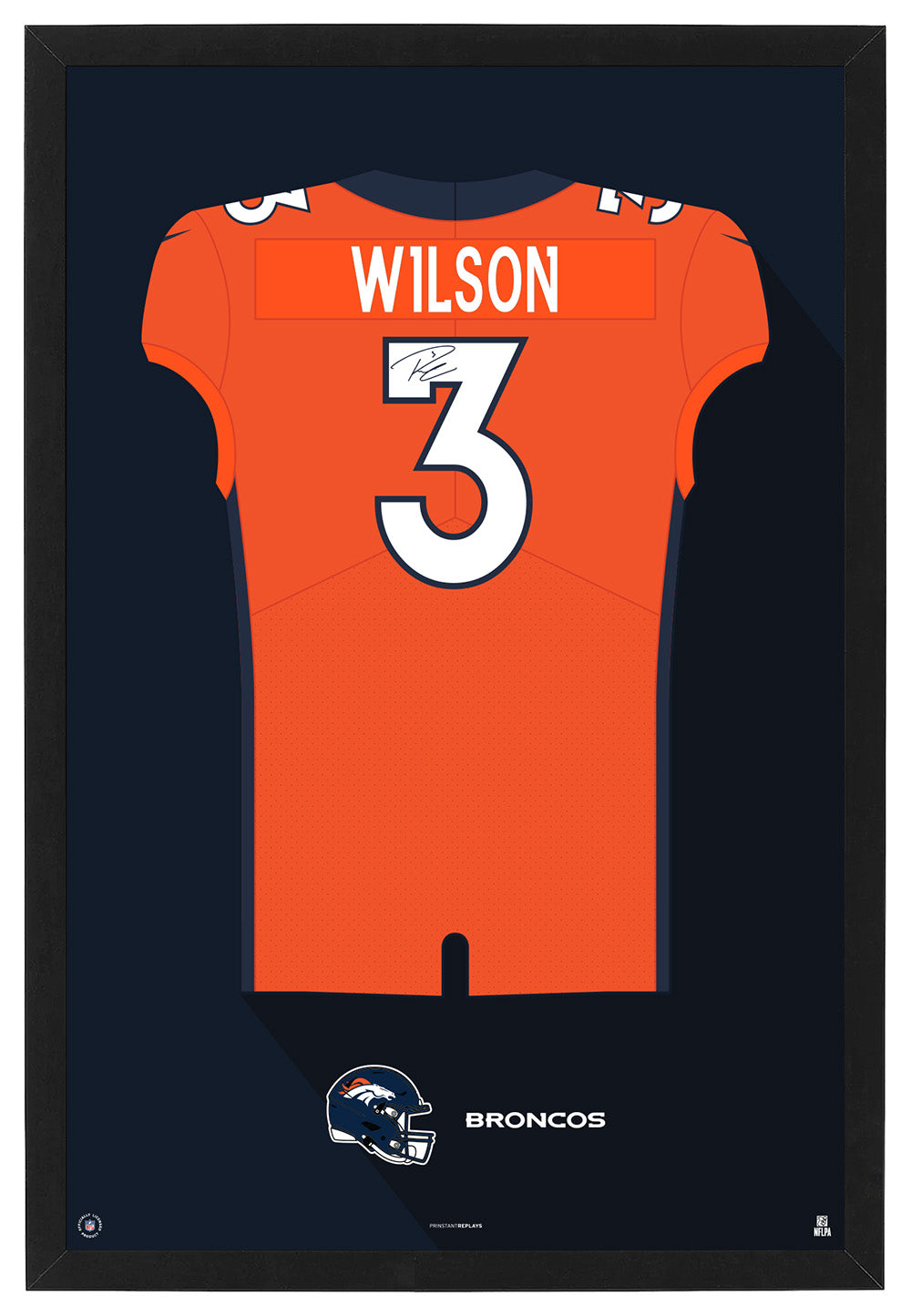 Denver Broncos Russell Wilson Autographed Jersey Framed Print