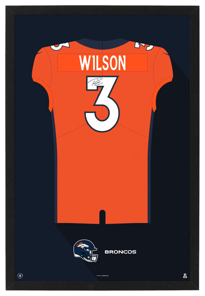 Denver Broncos Russell Wilson Autographed Jersey Framed Print