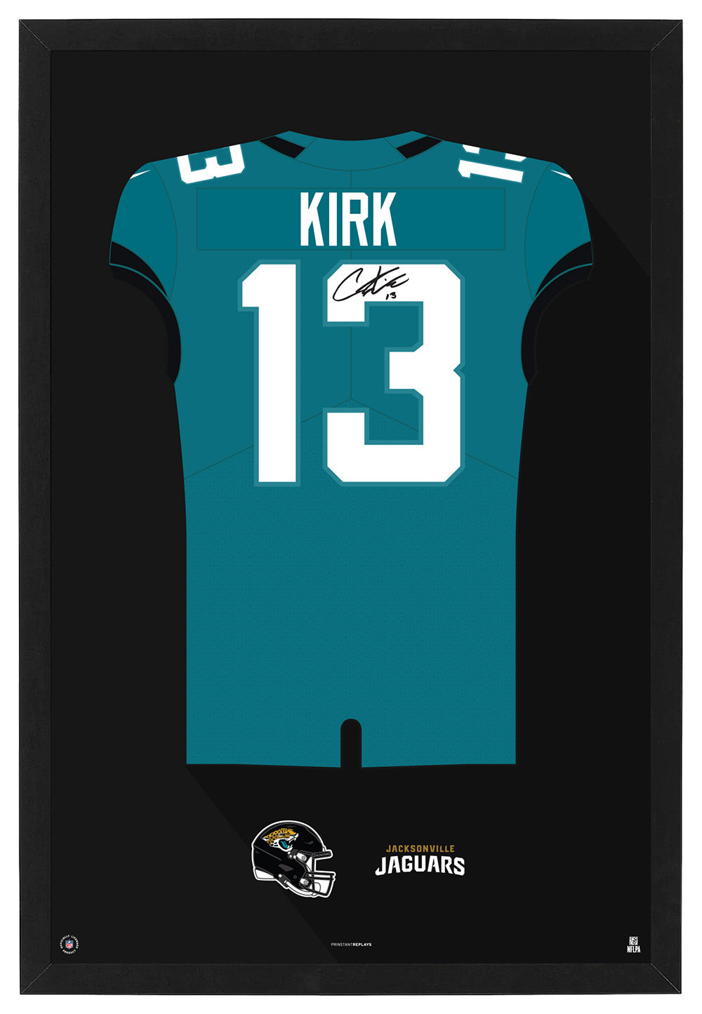 Jacksonville Jaguars Christian Kirk Autographed Jersey Framed Print