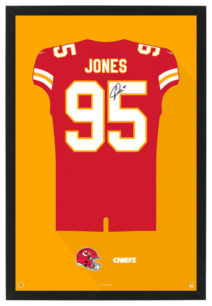 Kansas City Chiefs Chris Jones Autographed Jersey Framed Print