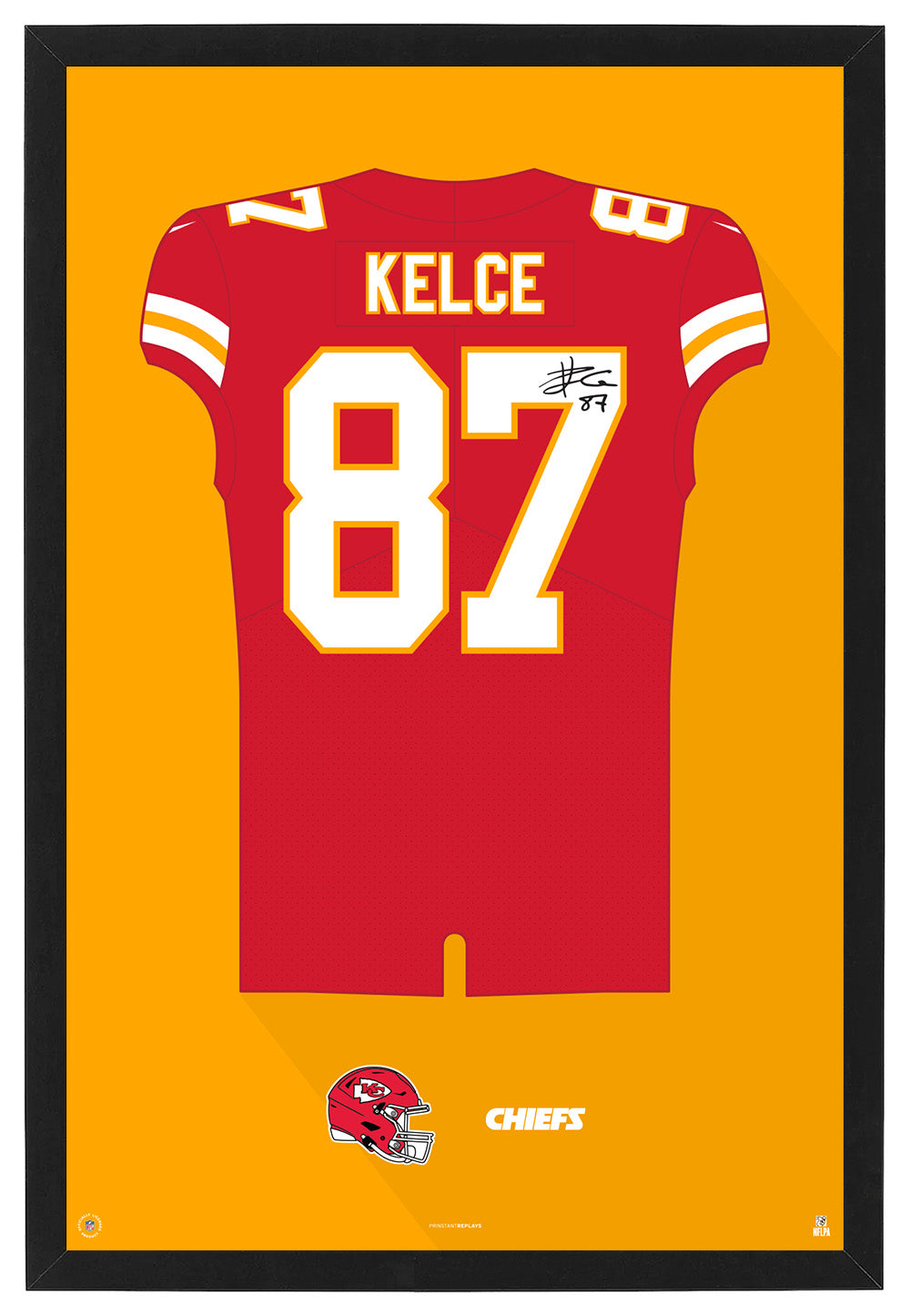 Kansas City Chiefs Travis Kelce Autographed Jersey Framed Print