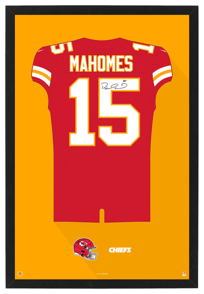 Kansas City Chiefs Patrick Mahomes Autographed Jersey Framed Print