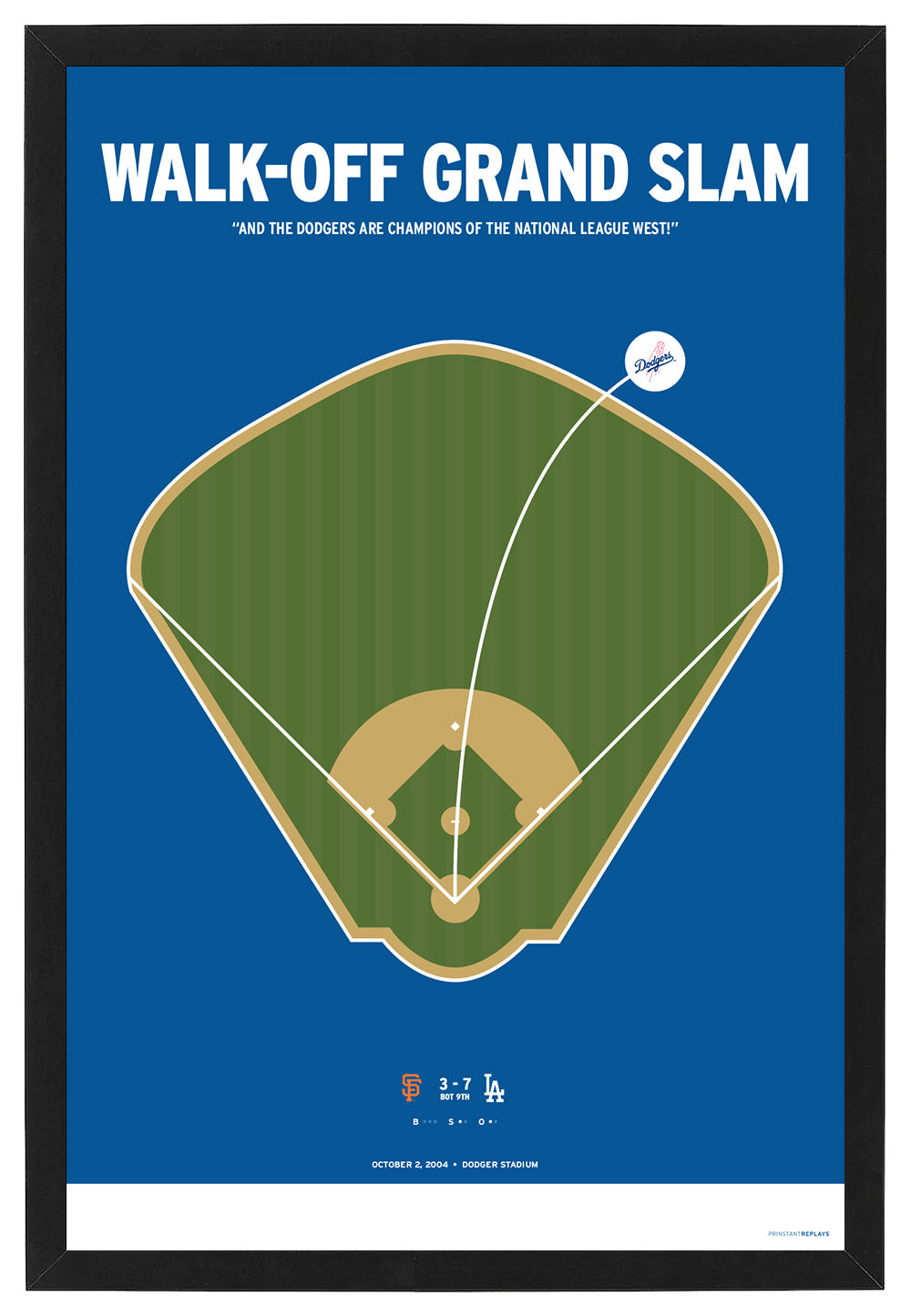 Dodgers Finley Walk-Off Home Run Print