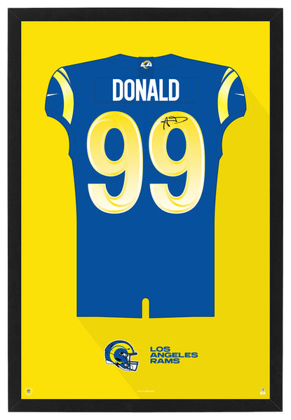 Los Angeles Rams Aaron Donald Autographed Jersey Framed Print