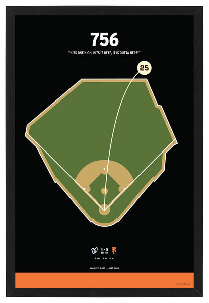 Giants Barry Bonds 756th Home Run Framed Print