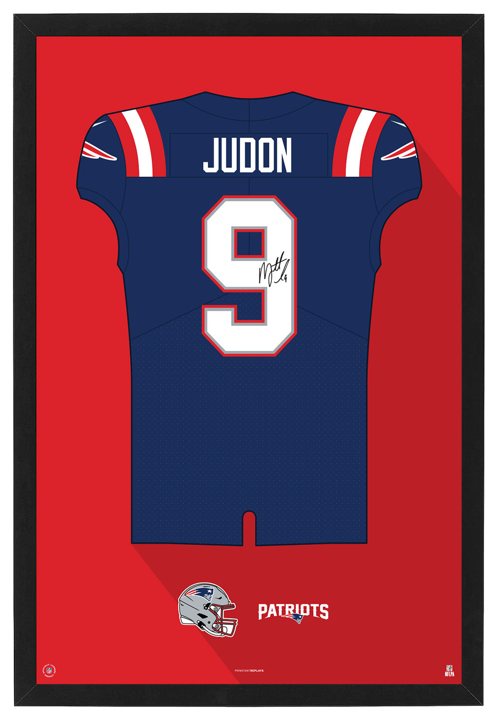 New England Patriots Matthew Judon Autographed Jersey Framed Print