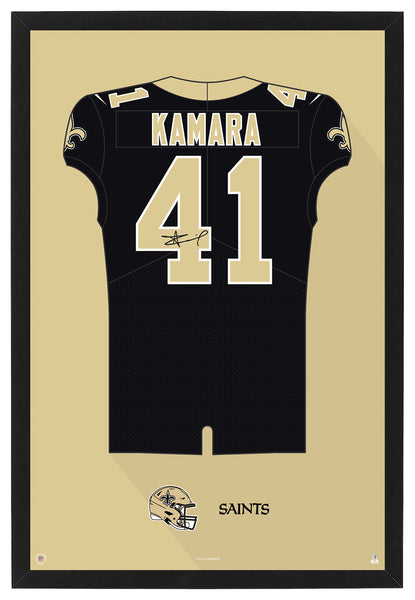 New Orleans Saints Alvin Kamara Autographed Jersey Framed Print
