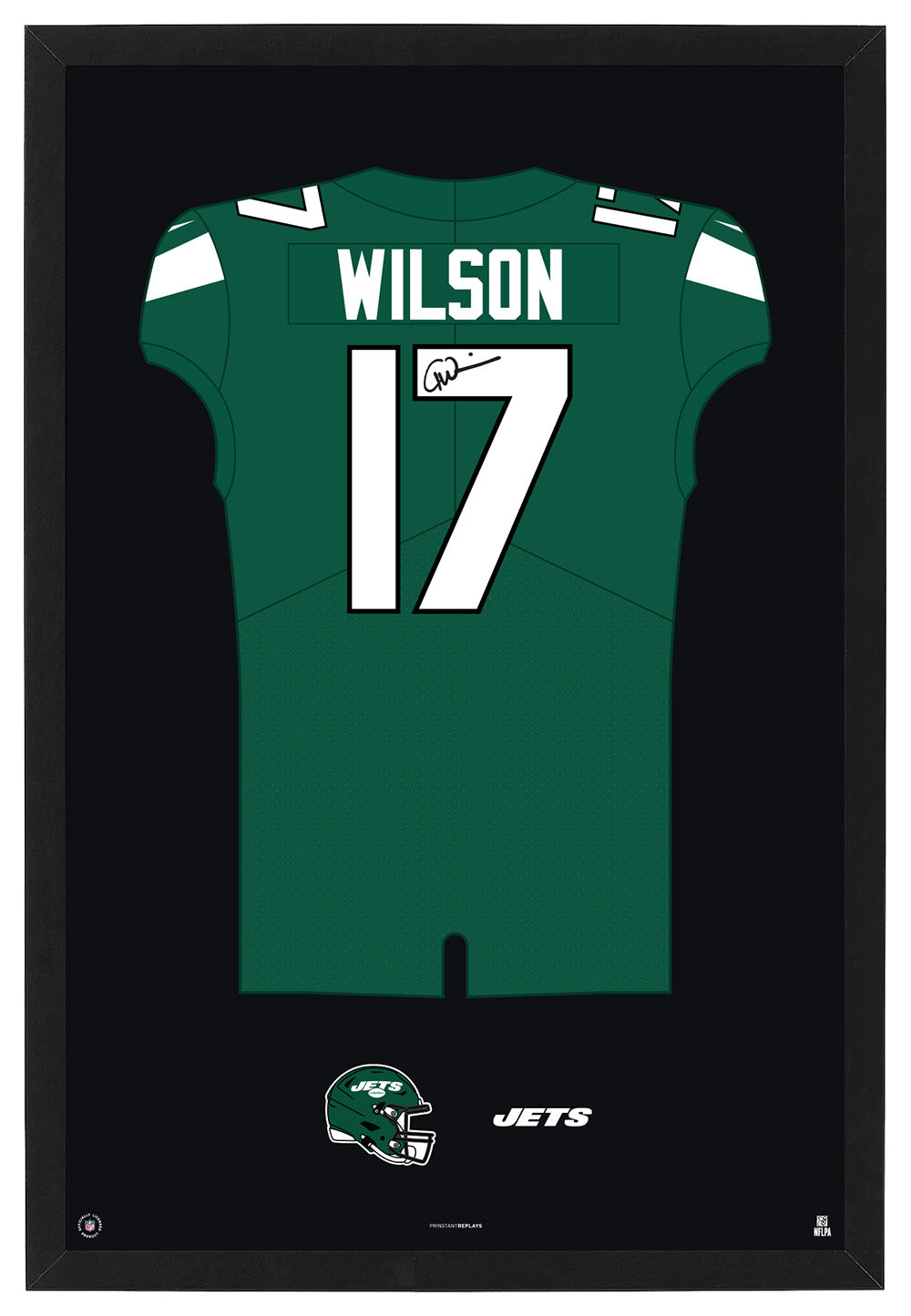 New York Jets Garrett Wilson Autographed Jersey Framed Print