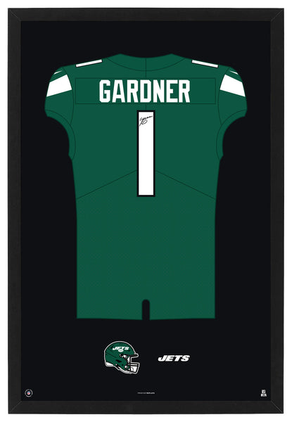 New York Jets Sauce Gardner Autographed Jersey Framed Print