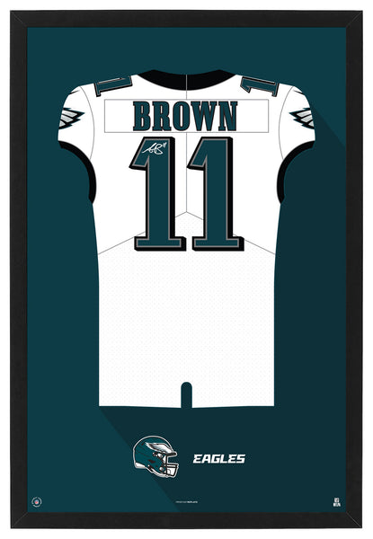 Philadelphia Eagles A.J. Brown Autographed Jersey Framed Print